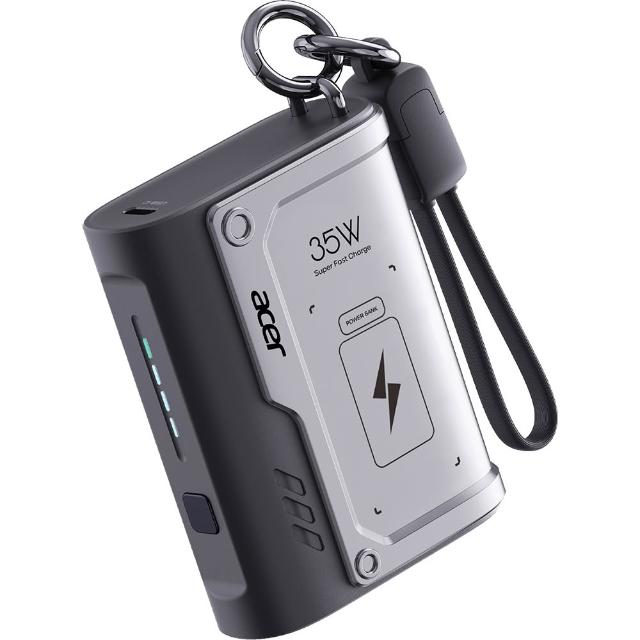 【Acer 宏碁】POT-503 35W快充10000mAh自帶線行動電源(行動電源 智能控溫 自帶WH標示)