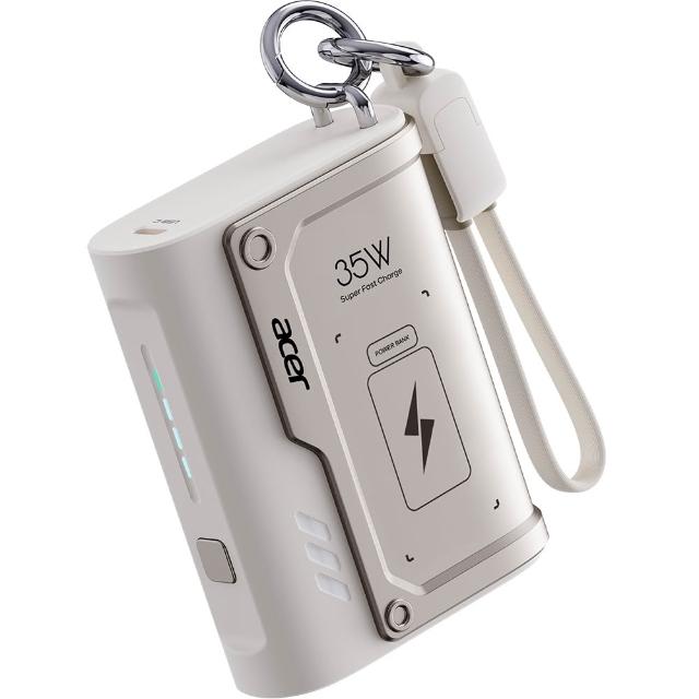 【Acer 宏碁】POT-503 35W快充10000mAh自帶線行動電源(行動電源 智能控溫 自帶WH標示)