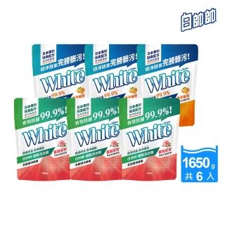 【白帥帥】速酵洗衣精1650gx6包(澄淨柚香/薔薇芬芳 任選)
