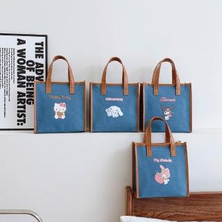 【SANRIO 三麗鷗】可愛大圖案造型單寧手提袋-酷洛米/大耳狗/美樂蒂/凱蒂貓(手提包)