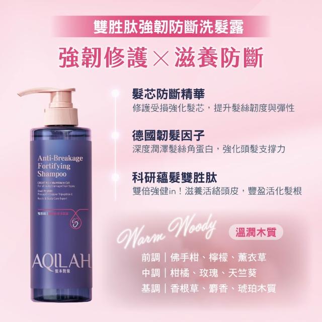 【美吾髮】AQILAH髮本對策 雙胜肽強健芯生3步驟(洗髮精+髮膜+養髮液)