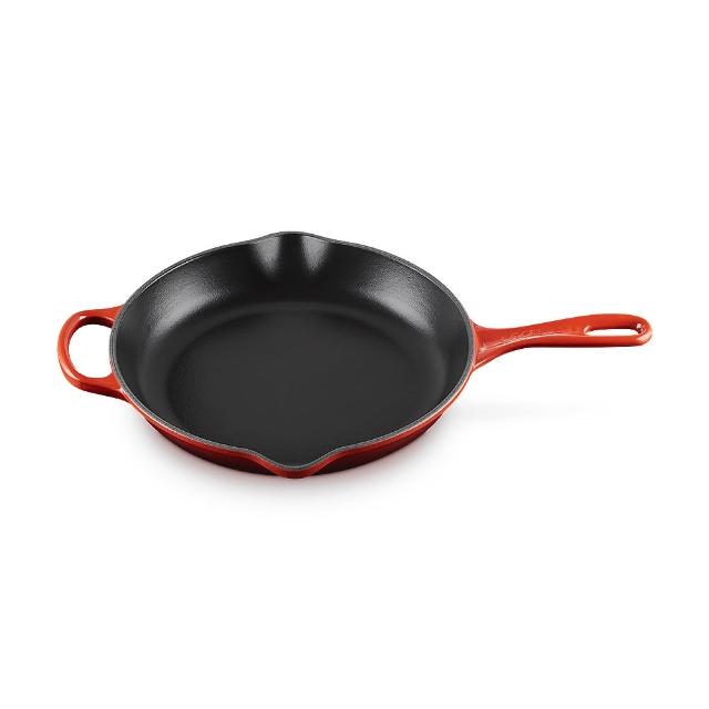 【Le Creuset】典藏琺瑯鑄鐵鍋單耳單柄圓煎盤26cm(火紅辣椒)