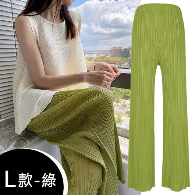 【K.W.】MOMO限搶新品三宅風褶皺褲夏季薄款上衣褲裙(中長裙 小香風 涼感褲 牛仔褲 輕薄 涼感裙)