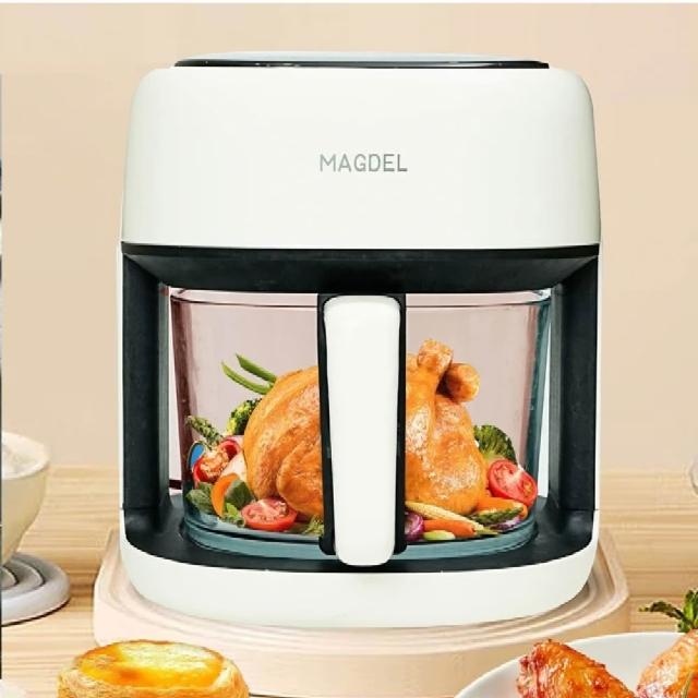 【MAGDEL】台灣合格認證 全景可視 智能玻璃氣炸鍋(智能氣炸鍋 智能空氣炸鍋 電炸鍋)