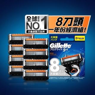 【Gillette 吉列】ProGlide 無感系列刮鬍刀頭(8刀頭)