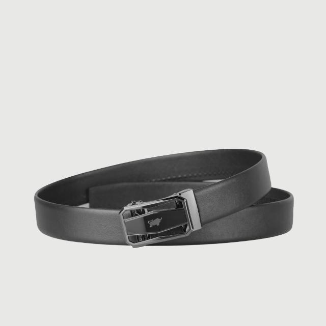 【BRAUN BUFFEL 德國小金牛】時尚紳士 鏤空自動扣皮帶-鎗色(BF25S-WEG21042-SGU) 送禮推薦
