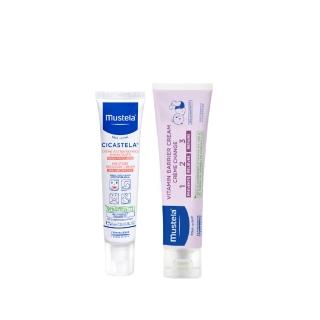 【Mustela 慕之恬廊】寶寶護膚修護組 VBC護膚膏100ml＋舒恬良修護霜40ml (屁屁膏 萬用霜 新生兒)