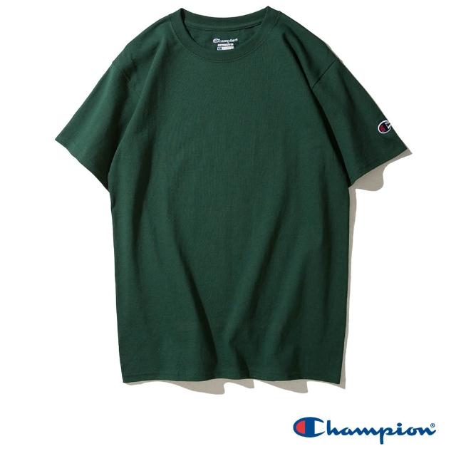 【Champion】官方直營 買一送一 男女款-素面LOGO短袖上衣Tee(選任二入組)