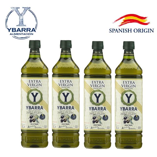 【YBARRA】益百萊 100%特級冷壓初榨橄欖油(1000mlx4瓶/西班牙原裝進口/PET食品級裝)