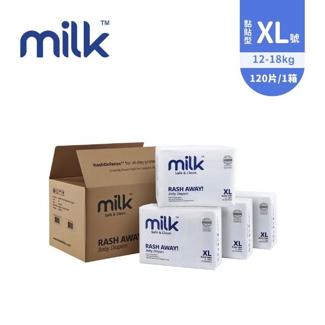 【milk】鎖水芯牛奶尿布 黏貼型 S-XL-多款任選(箱購)
