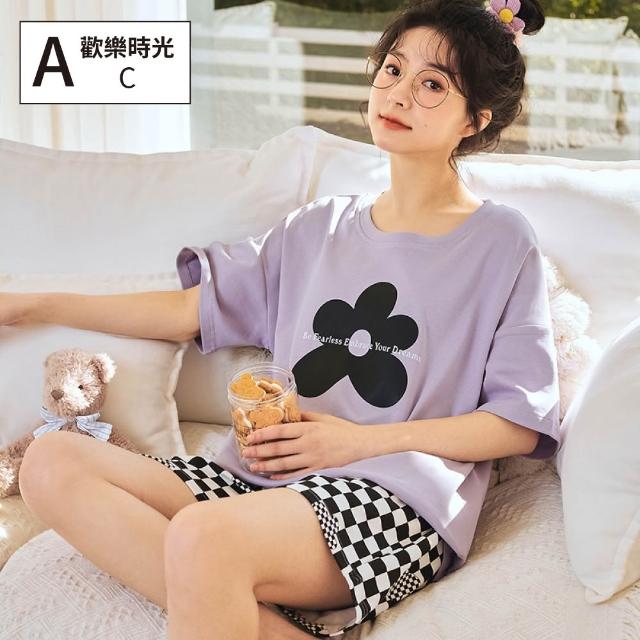 【NEW FORCE】出清品-夏日陽光短褲居家套裝-多款可選(附胸墊睡衣/居家服/家居服/睡衣/bratop/涼感睡衣)