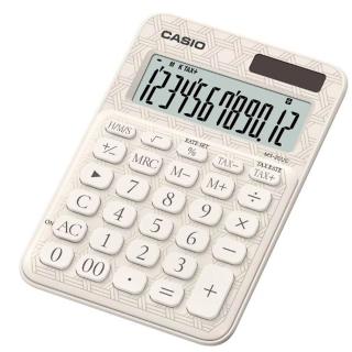 【CASIO 卡西歐】12位元傳統和風紋樣計算機-MS-20UC-JWE竹編白(60周年限定特仕版)