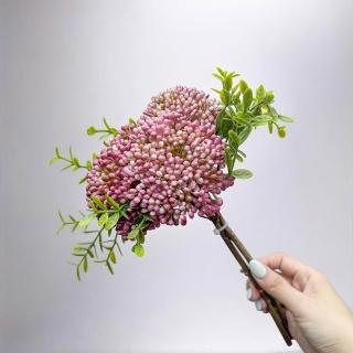【Floral M】居家裝飾漿果莓紅小米果仿真花花材3入組(人造花/仿真花/假花/花藝DIY/裝飾花材)