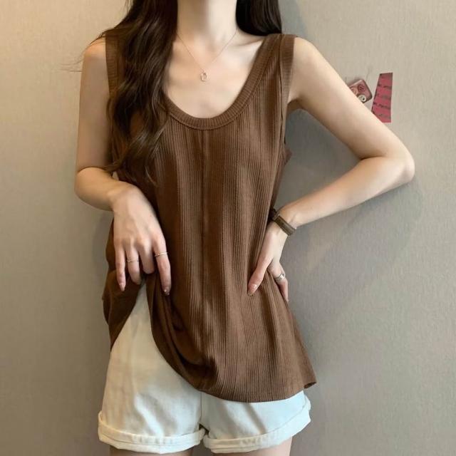 【D.studio】韓版寬鬆遮內搭無袖背心(小可愛 女裝 衣服 短版上衣 小背心 夏天女裝 短袖上衣  V420)