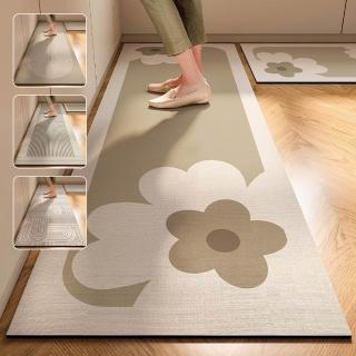【LZQ】買長送短 輕奢矽藻泥廚房地墊50*80+50*160cm 吸水防油腳踏墊 家用地墊 浴室地墊 速乾地墊