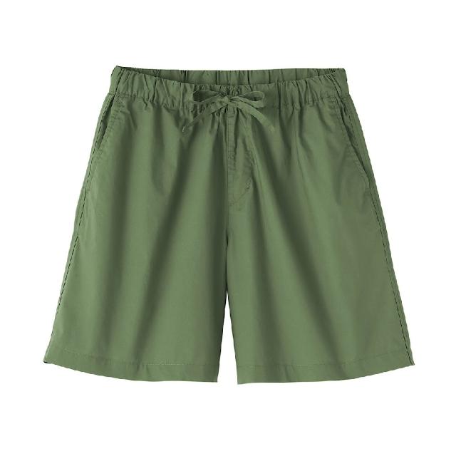 【MUJI 無印良品】女水洗平織布短褲(黑色 米色 卡其 粉紅 暗藍)