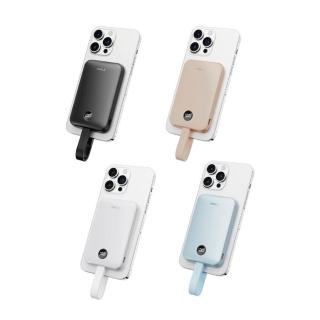 【iWALK】MAGO磁吸帶線行動電源 MXB010 10000mAh(Qi2 支援Magesfe 蘋果 Type-C 3C認證 無線充 15W快充)