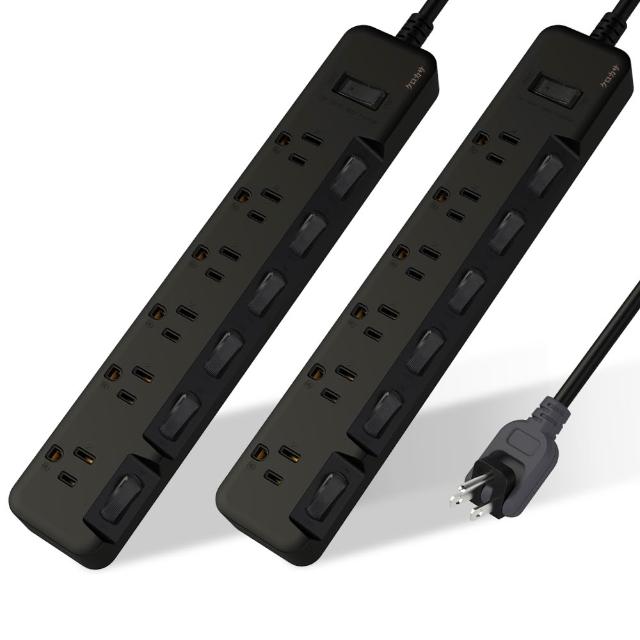【iPlus+ 保護傘】7切6座3P延長線4.5M-黑傘消光系列(買一送一.顏色任選)