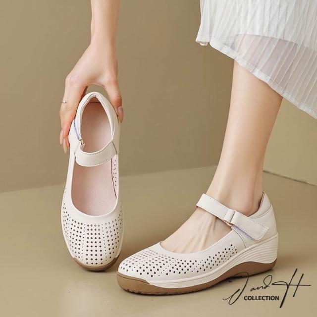 【J&H collection】舒適百搭便捷外出質感增高休閒鞋 涼鞋 淑女鞋(共三款)