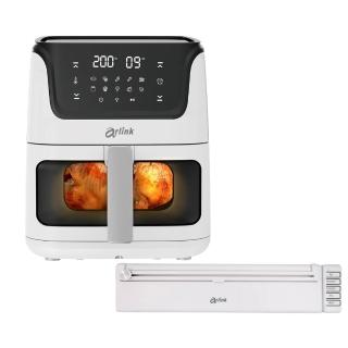 【Arlink】黑白大廚 液晶觸控6L透視氣炸鍋 AF-808+無線真空保鮮機 AK60(氣炸鍋/玻璃氣炸鍋)