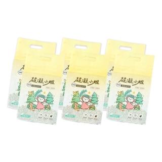 【超凝小姐】0碎塊超凝結混合砂 2.4kgx6入組-忘憂森林香(貓砂盆清潔/根除臭源/低粉塵/豆腐砂/木薯砂/貓砂)