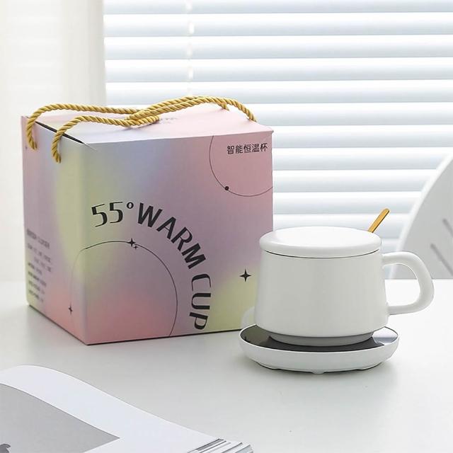 【TAI LI 太力】星球陶瓷杯＋USB保溫杯墊套組(精美禮盒包裝 交換禮物)
