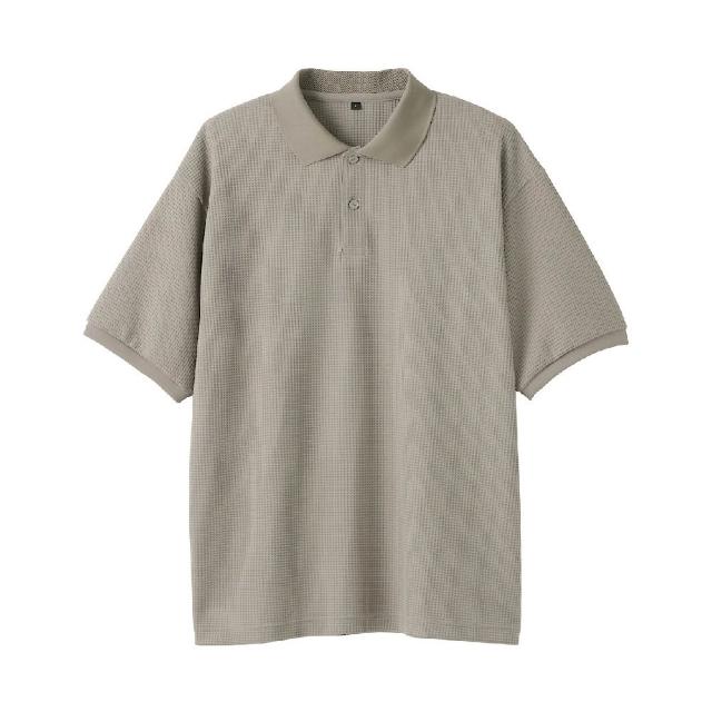 【MUJI 無印良品】男速乾鬆餅紋短袖POLO衫(柔白 灰銀 黑色 淺藍)