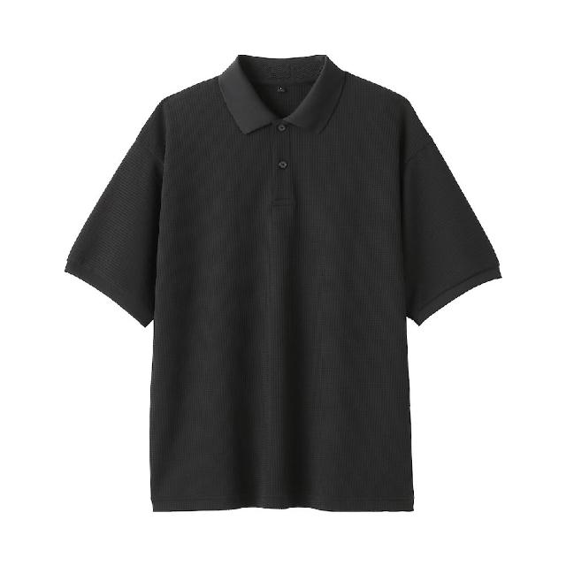 【MUJI 無印良品】男速乾鬆餅紋短袖POLO衫(柔白 灰銀 黑色 淺藍)