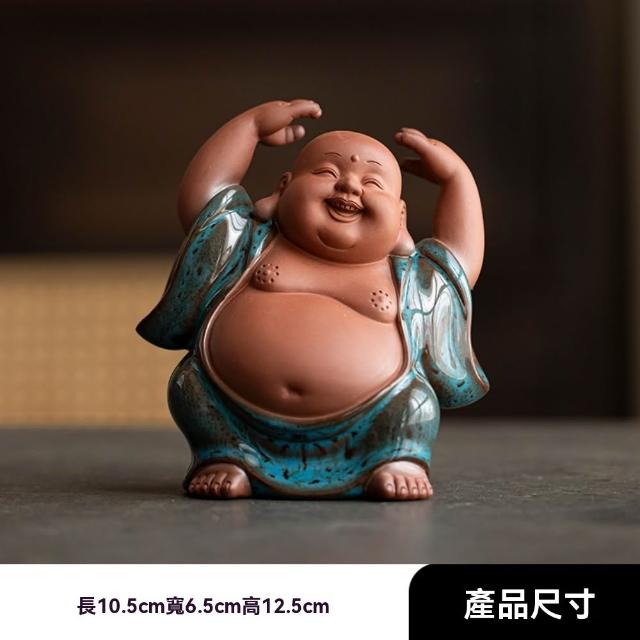 巨匠】風水擺件招財彌勒佛擺件創意精品陶瓷家居客廳茶室茶造景裝飾品