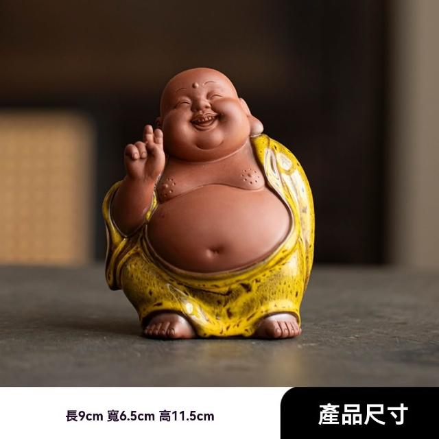 ★清水公照　不動明王坐像　泥佛　煎茶道具 巨匠】風水擺件招財彌勒佛擺件創意精品陶瓷家居客廳茶室茶造景裝飾品