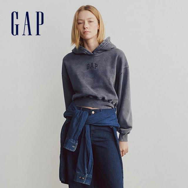 【GAP】男女同款 Logo刷毛刺繡帽T-多款任選(841725&781237&792234)