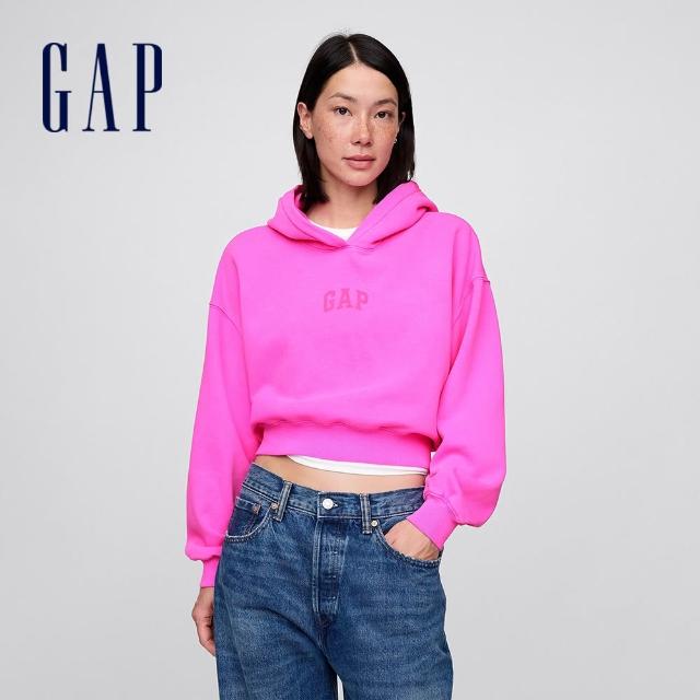 【GAP】男女同款 Logo刷毛刺繡帽T-多款任選(841725&781237&792234)