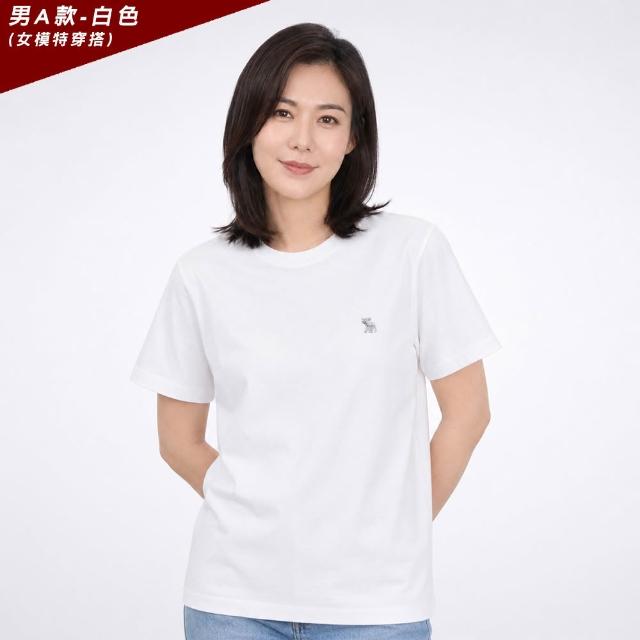 【Abercrombie & Fitch】AF A&F 經典刺繡麋鹿素面短袖T恤 上衣 -BONL- 多色選(無吊牌/組合拆售/平輸品)