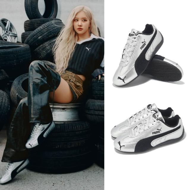 【PUMA】休閒鞋 Speedcat Metallic 男鞋 女鞋 銀 黑 皮革 賽車鞋 ROSE同款(403689-01)