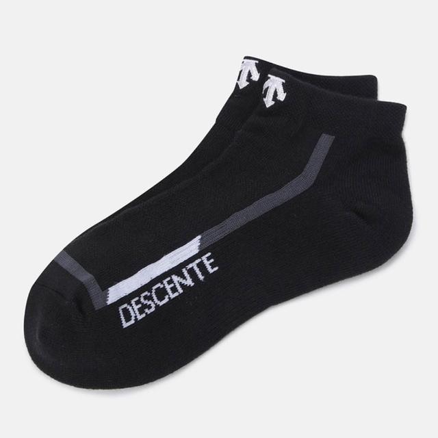 【DESCENTE】迪桑特 中性 基本款運動襪(黑色/白色)