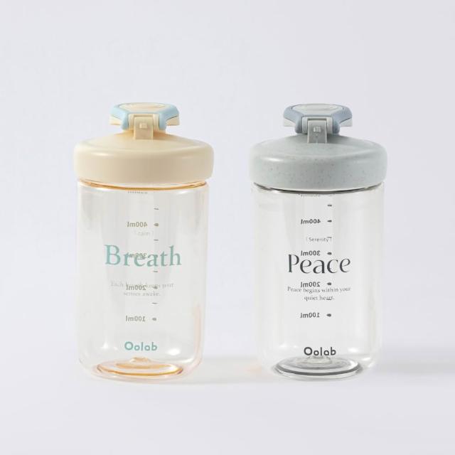 【Oolab 良杯製所】2入組 律動蛋白搖搖杯 500ml(防漏/乳清蛋白/7色任選/攪拌球/健身杯)