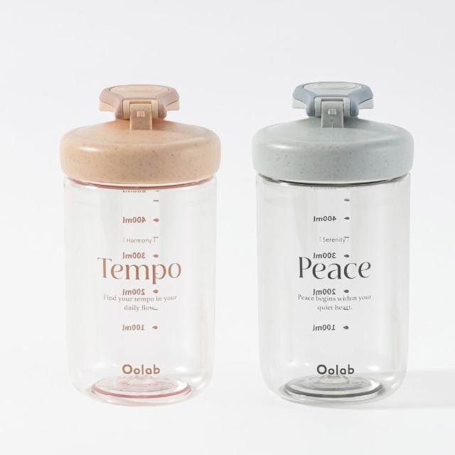 【Oolab 良杯製所】2入組 律動蛋白搖搖杯 500ml(防漏/乳清蛋白/7色任選/攪拌球/健身杯)