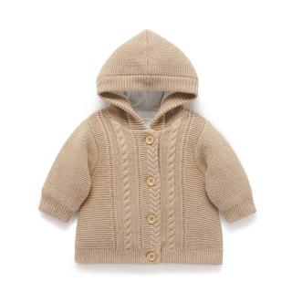 【Purebaby】澳洲有機棉 嬰兒連帽鋪棉外套(男童 女童 保暖外套 有機棉)