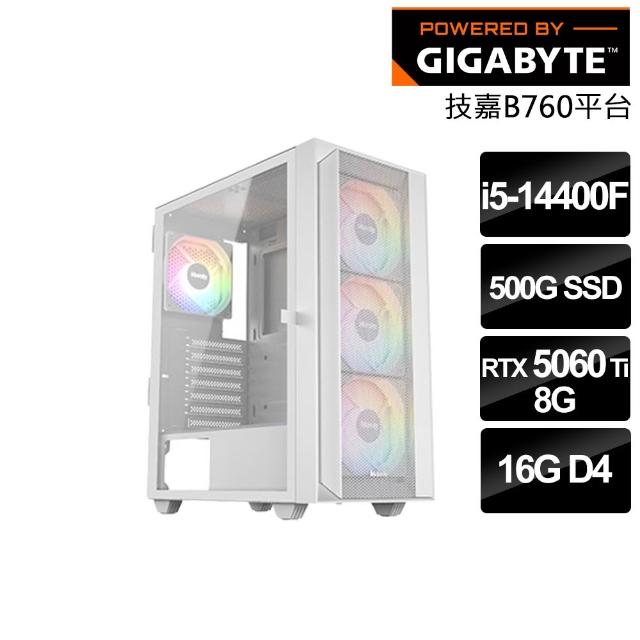 【技嘉平台】i5十核RTX 5060 Ti{碎星教徒}電競電腦(i5-14400F/B760/16G/500GB SSD/燕雲十六聲適用)