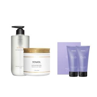 【RENATA 蕾娜塔】鉑金洗髮精750ml+鉑金修護髮膜500ml(官方直營 2入組洗+髮膜 漂染燙髮適用 居家髮膜)