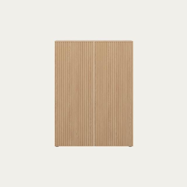 【iloom 怡倫家居】Monis W 800型三層收納櫃 框架/木紋門板(書櫃 書架 收納櫃 置物櫃 櫃子 三層櫃 玄關櫃)