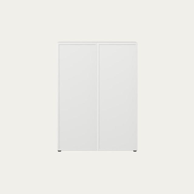 【iloom 怡倫家居】Monis W 800型三層收納櫃 框架/木紋門板(書櫃 書架 收納櫃 置物櫃 櫃子 三層櫃 玄關櫃)