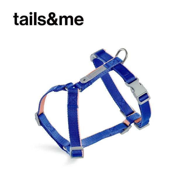 【tails&me 尾巴與我】新經典 犬H型胸背帶-雙色M(尼龍牽繩/寵物胸背/狗狗胸背帶)