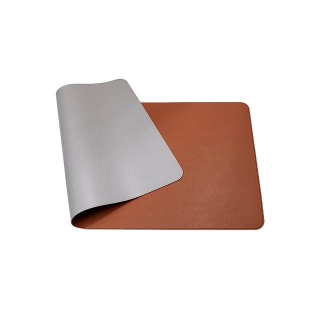 【OMG】雙面雙色PU皮革桌墊 防水防油素面滑鼠墊 90x45cm(辦公桌墊/電腦桌墊/餐墊)