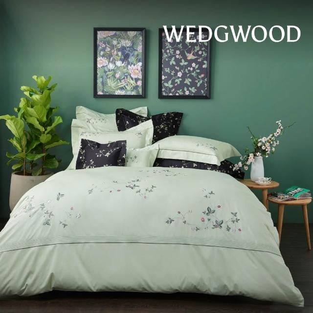 【WEDGWOOD】純棉刺繡 薄被套床包枕套四件組(雙人任選｜60支300織)