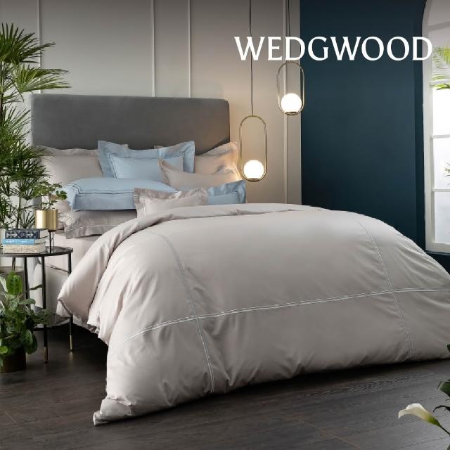 【WEDGWOOD】純棉刺繡 薄被套床包枕套四件組(特大任選｜60支300織)