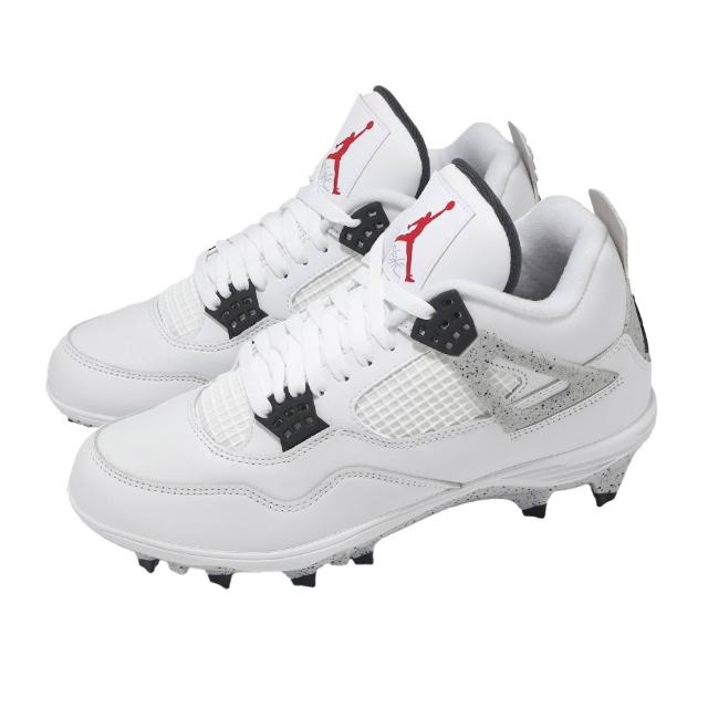 【NIKE 耐吉】足球鞋 Jordan 4 Retro TD 男鞋 白水泥 膠釘 美式足球 棒壘球(HQ0207-106)