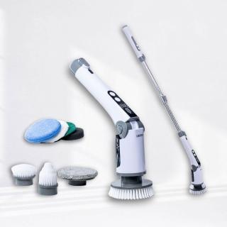 【GOOFINDS 谷凡】「IPX8全防水」電動清潔刷PRO(GH203/ 5段轉速/ 泡沫噴灑/ 刷地板/ 刷浴室)
