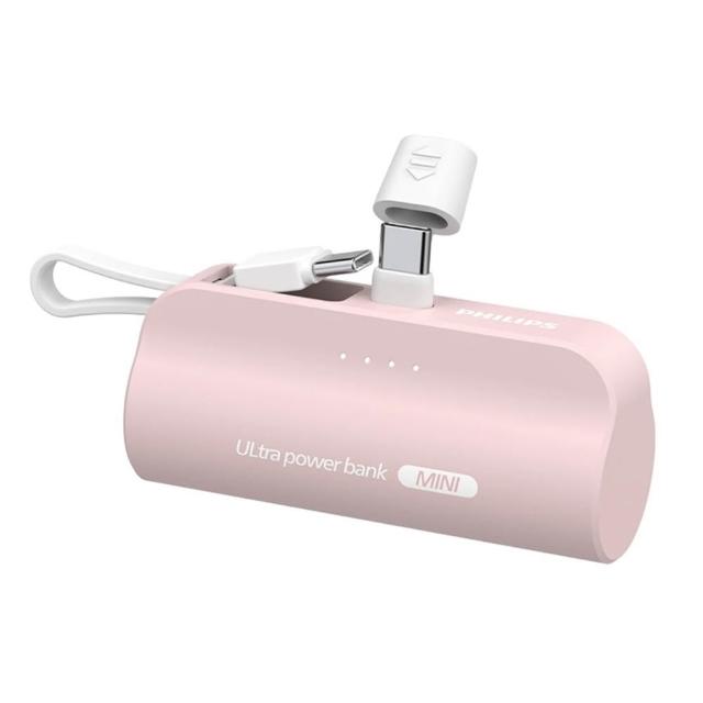 【Philips 飛利浦】超值2入組 DLP2550C 4900mAh 10W TypeC 直插自帶線口袋行動電源(17.88Wh/具Wh標示)