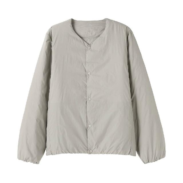 【MUJI 無印良品】男輕量羽絨可攜式無領外套(灰銀/深灰/黑色)